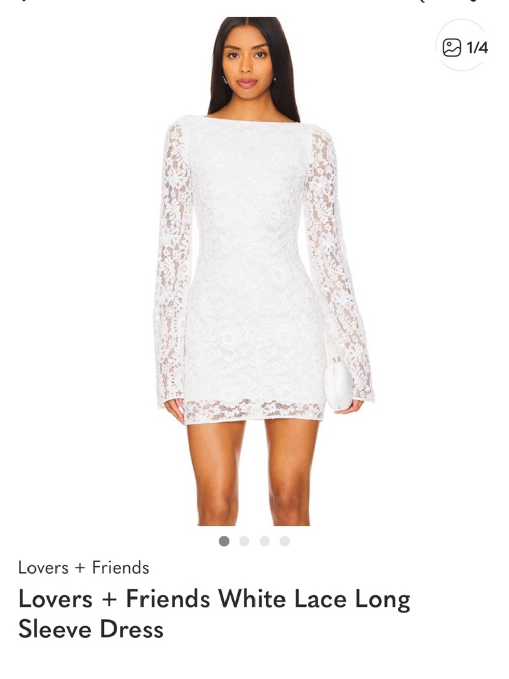Lovers + Friends White Lace Long-Sleeve Mini Dress